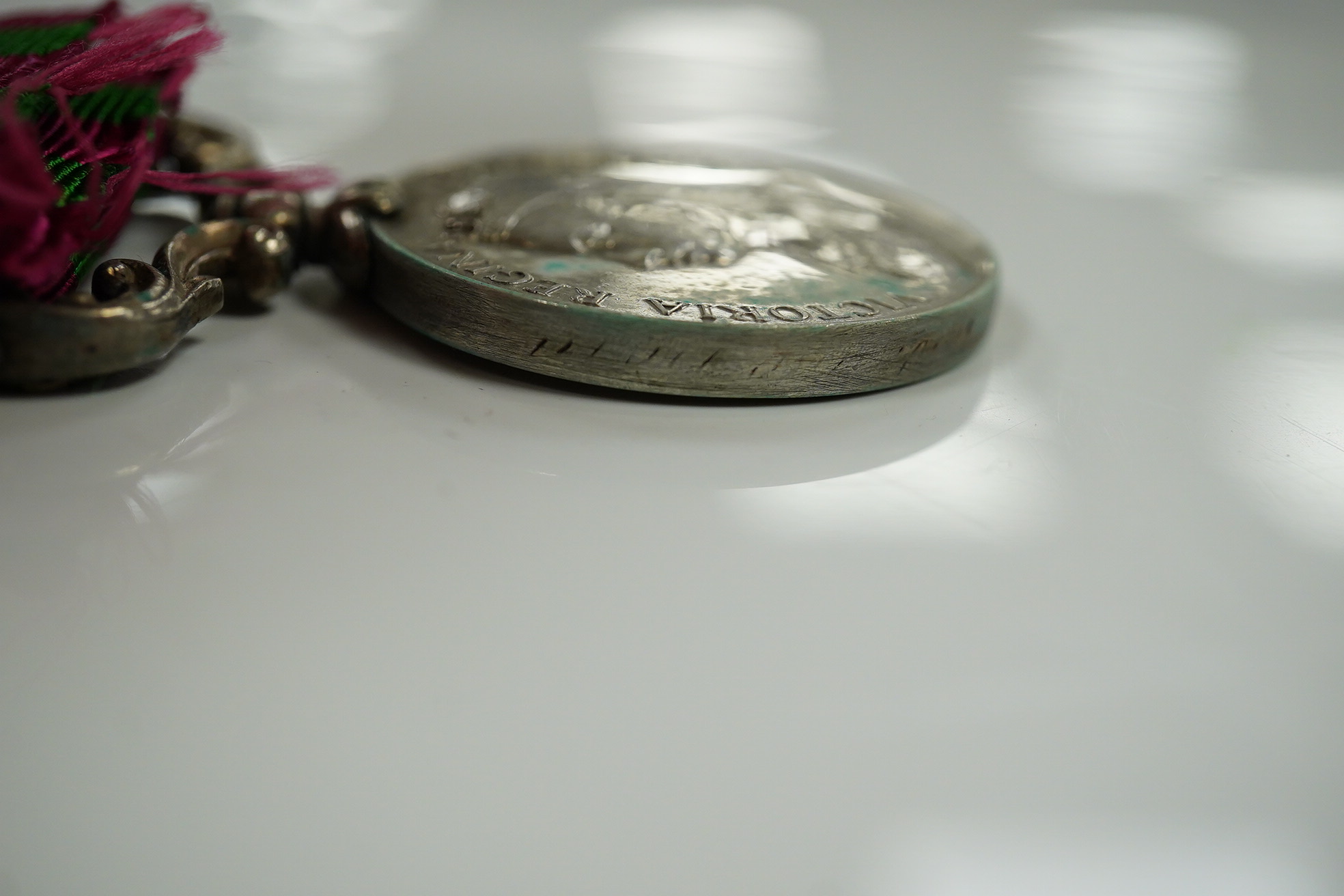 Two India Medals; one with Punjab Frontier 1897-98 and Relief of Chitral 1895 clasps, the other Tirah 1897-98 and Punjab Frontier 1897-98, both with naming erased.